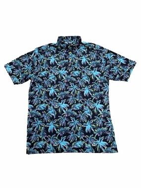 Lofty Llama Men’s Size XL Extra Large The Palmer Neon Palm Tree Golf Polo